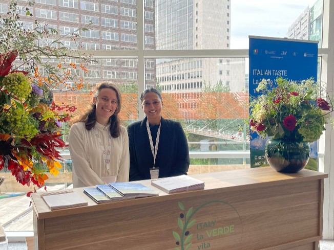 Exhibition registration staff behind desk